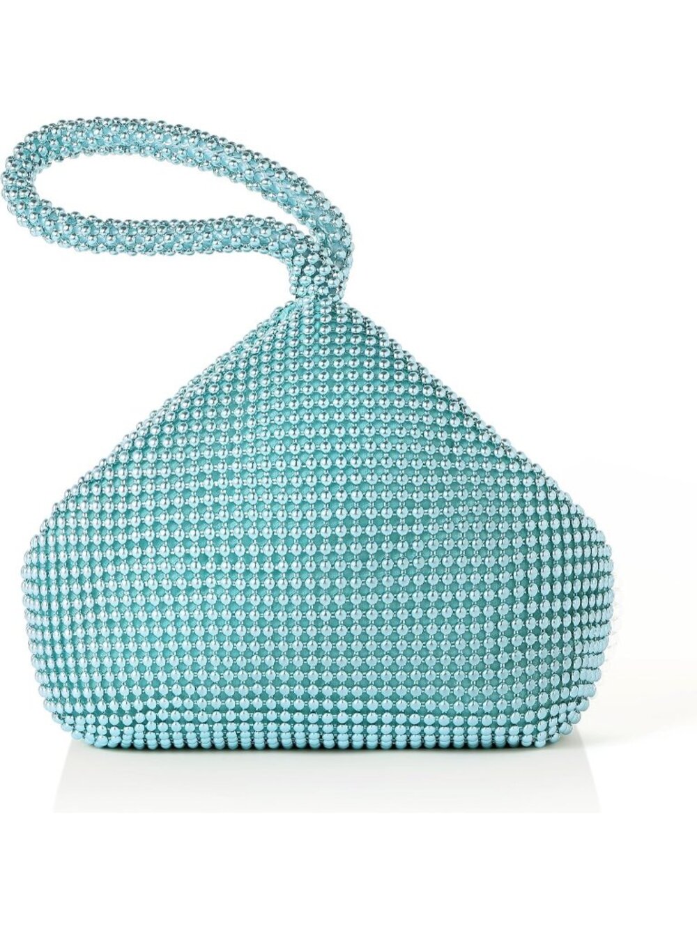 👜Women's Baby Blue Beaded Triangle Evening Clutch Wristlet Purses Wedding Bag